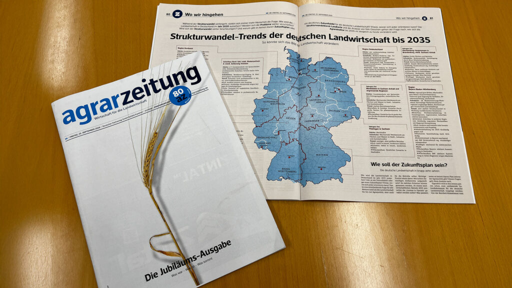 Strukturwandel-Trends der deutschen Landwirtschaft ein Artikel von Dirk Gieschen zu lesen in der ausgebreiteten Agrarzeitung